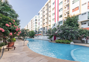 Swimming pool of Residential buildings in Bangkok