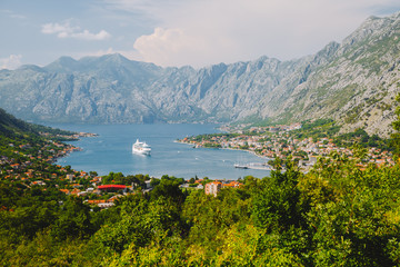 Fototapeta na wymiar Picturesque view of of Kotor bay (Boka Kotorska). Location Montenegro.
