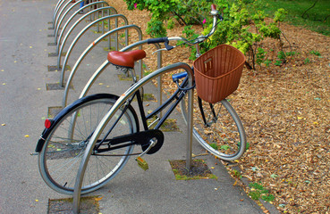 Fototapeta na wymiar Parked bike on the street