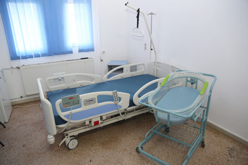 Single hospital room in maternity ward