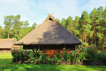 Old traditional wooden house in nature