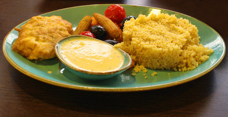 A plate with diversified food