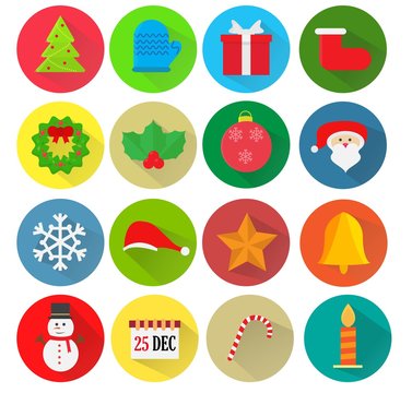 Christmast Icon Template Design. Vector Design.