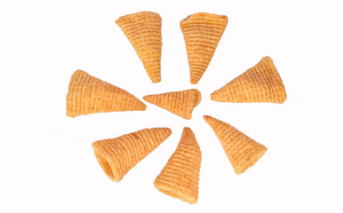 set of wafers isolated on white background