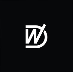 Initial based modern and minimal Logo. DW WD letter trendy fonts monogram icon symbol. Universal professional elegant luxury alphabet vector design