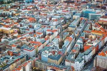Aerial view of central Berlin from the top of TY tower - 328503081