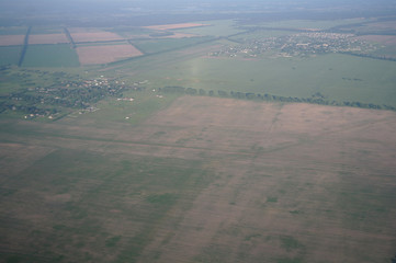 aerial view over the agricultural plant