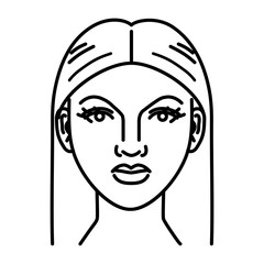 Beautiful woman face line art. Vector illustrator