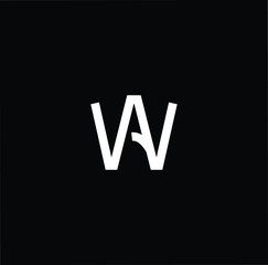 Initial based modern and minimal Logo. WA AW letter trendy fonts monogram icon symbol. Universal professional elegant luxury alphabet vector design