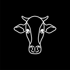 Cow head line icon. Vector illustration