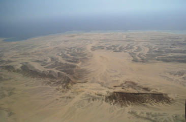 Desert with rocks, top view