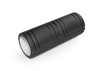 Blank Yoga Fitness Foam Roller For Branding, 3d render illustration.