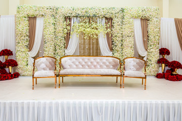Light Stage with floral background