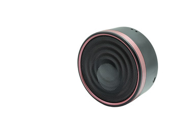 Compact Bluetooth speaker isolated on a white background.