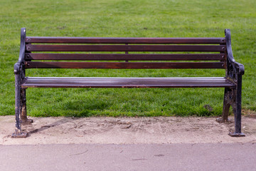 Park Bench amidst green background