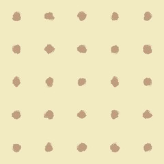 seamless pattern of brown circles with cream-colored background in crayon style.
