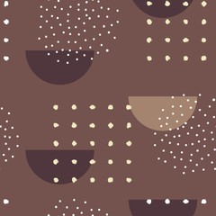 seamless pattern of abstract geometric shapes in crayon style.