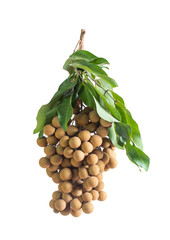 longan fruit agriculture raw materail food product on white back ground clipping path