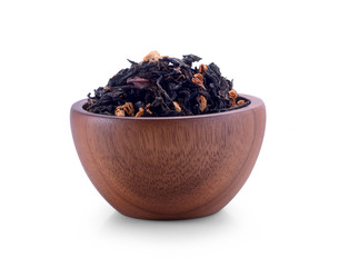 dry Jasmine tea on white background