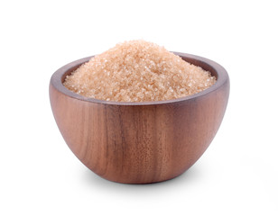 sugar in bowl isolated on white background.