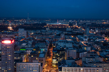 Warszawa warsaw noc nocą osiedle panorama