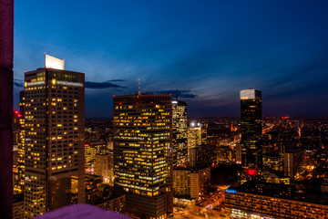 Warszawa warsaw noc nocą wieżowce panorama © Dariusz