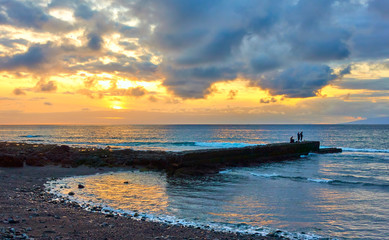 Atlantic ocean at sunset inTenerife