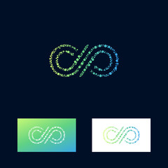 vector infinite logo design in mosaic style