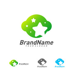 Star cloud logo vector template, Cloud star logo design concept, Icon symbol