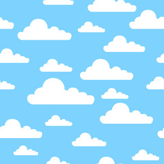 Clouds in a Blue Sky Seamless Pattern Background or Wallpaper