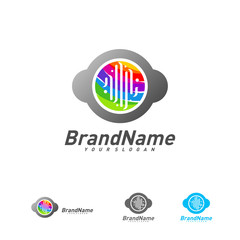 Pulse cloud logo vector template, Cloud pulse logo design concept, Icon symbol