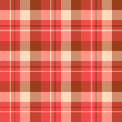 Seamless pattern in awesome red, beige and brown colors for plaid, fabric, textile, clothes, tablecloth and other things. Vector image.