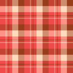 Seamless pattern in awesome red, beige and brown colors for plaid, fabric, textile, clothes, tablecloth and other things. Vector image.