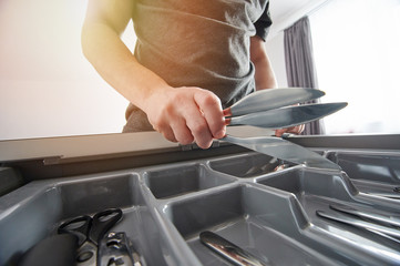 Kitchen knifes in hand