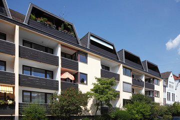 Balkone, modernes Wohnhaus, Mehrfamilienhaus, Bremen, Deutschland