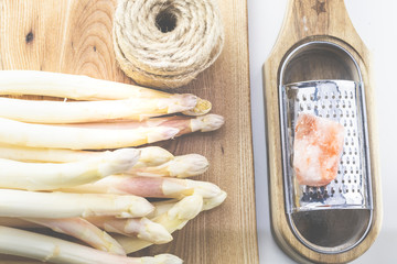 Spargel, Nahaufnahme, Asperagus, Frühling frisch in der Küche.