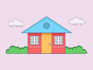 Sweet home vector illustration, building and architecture concepet design. Can use for wallpaper, backdrop, presentation, banner etc.