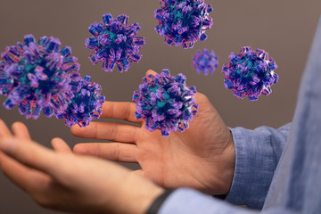 flu virus attack digital 3d  epidemic.