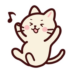 喜んでジャンプしているねこのキャラクター