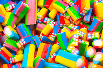 Colorful candy at a pick and mix store in Jerusalem, Israel.