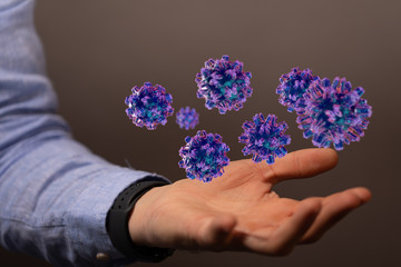 flu virus attack digital 3d  epidemic.