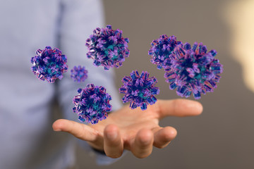 contagious coronavirus pandemic, dangerous virus outbreak 3d.