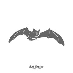 Bat logo vector template. Silhouette of bat design illustration