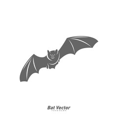 Bat logo vector template. Silhouette of bat design illustration