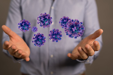 contagious coronavirus pandemic, dangerous virus outbreak 3d.