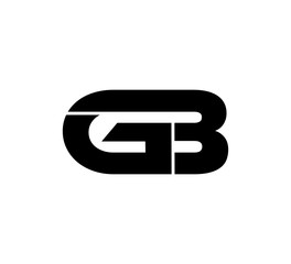 Initial 2 letter Logo Modern Simple Black GB