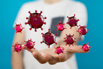 mikro digital epidemic corona virus nCoV , Novel Coronavirus 19-NCP. nCoV denoted is...
