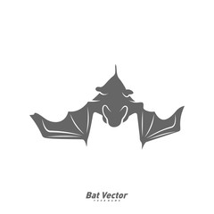 Bat logo vector template. Silhouette of bat design illustration
