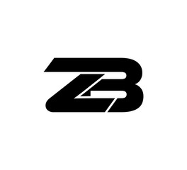 Initial 2 letter Logo Modern Simple Black ZB