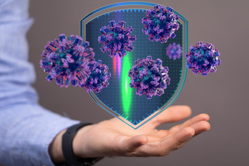 flu virus attack digital 3d  epidemic.
